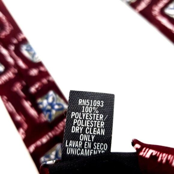 Towncraft Polyester Tie Red Geometric Print - Picture 5 of 6